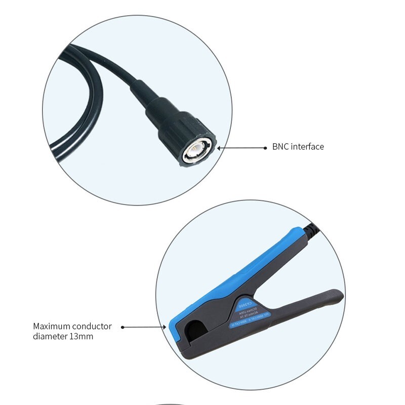 2.5MHz 10A/100A AC DC Current Probe USB Powered for Oscilloscopes+BNC Interface