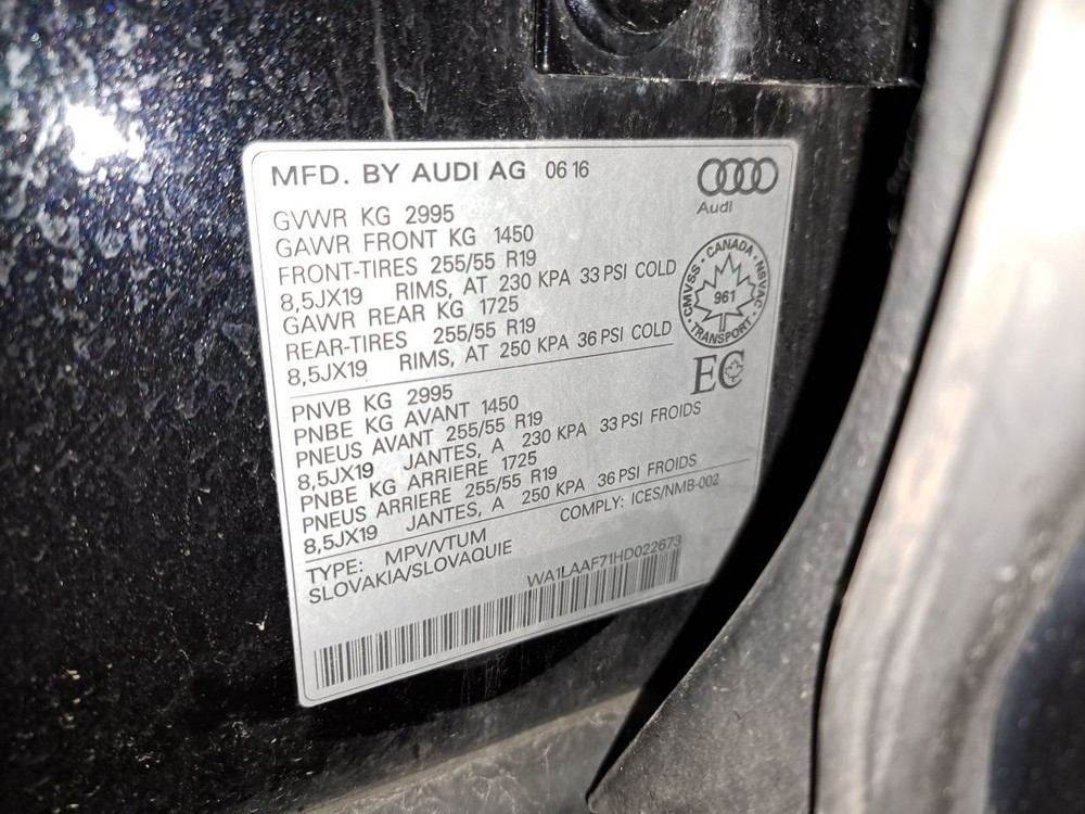 2017 Q7 Audi Jack Sku#4196070