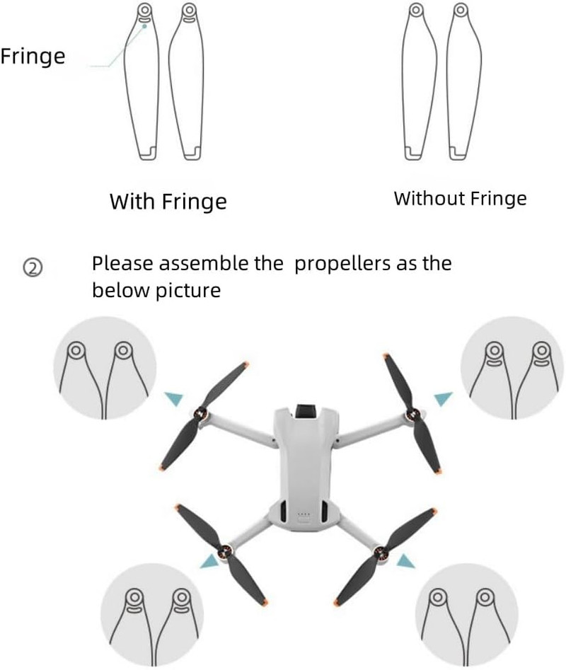 16 pcs Mini 3 propllers with scresws Quick Release Drone Blades Compatible with