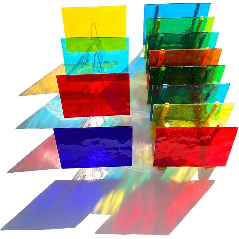 Assorted Colored Stained Glass Sheets Value Pack Mosaic Crafts Projects New