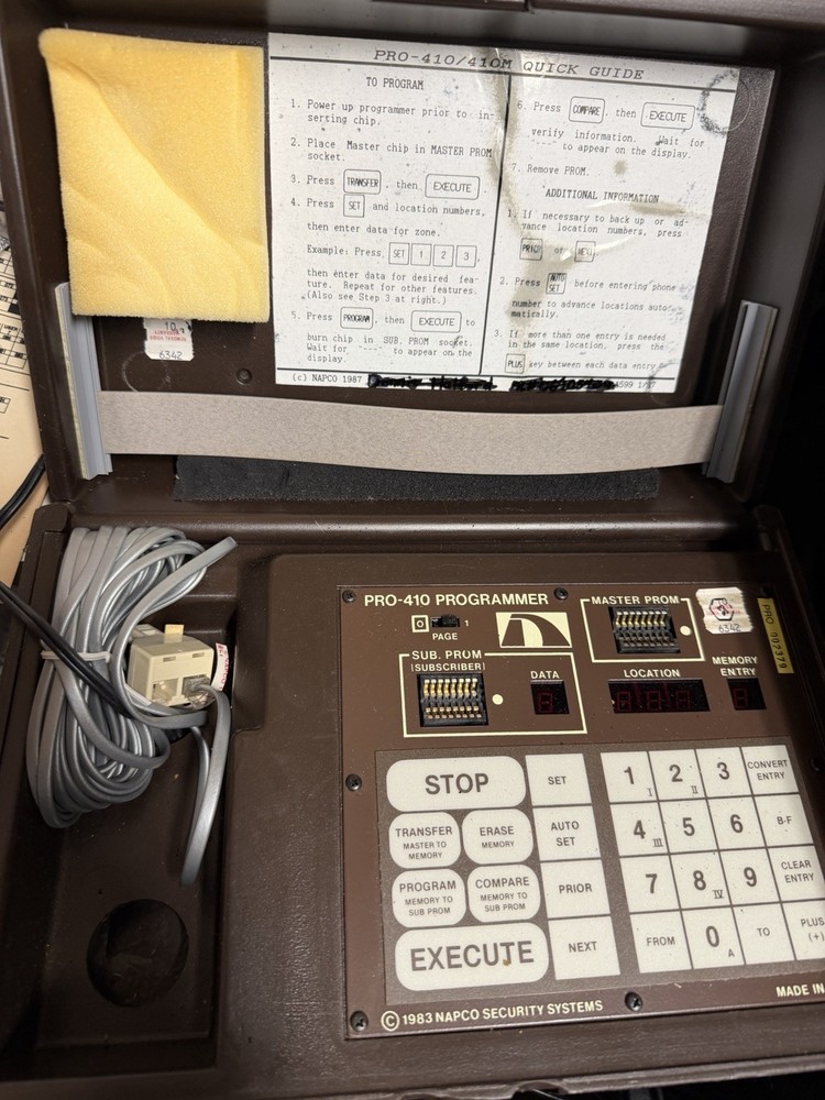 NAPCO PRO-410 PROGRAMMER PROGRAM TESTER VINTAGE PRO-410M