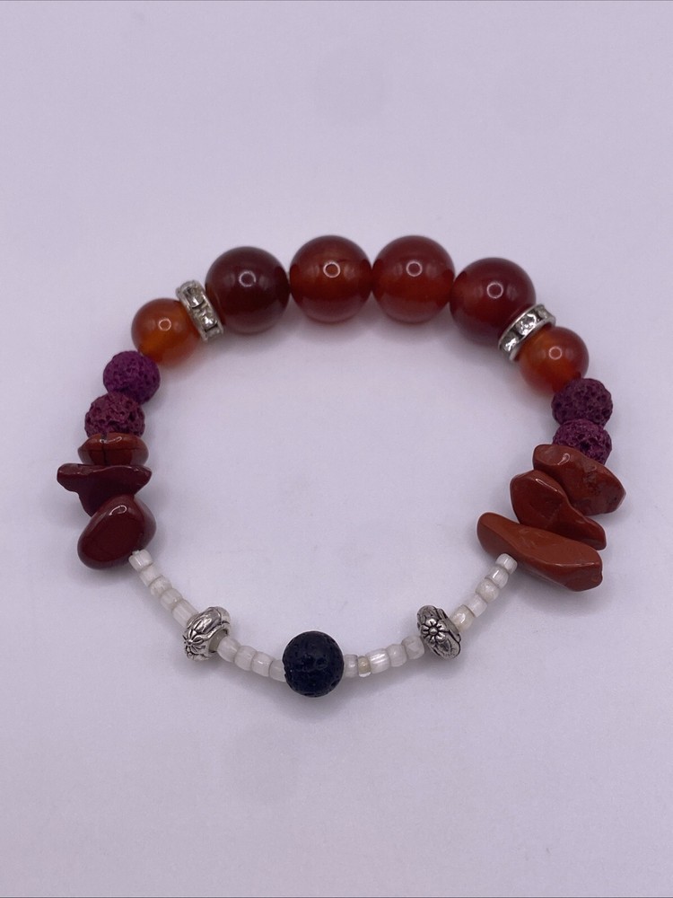 Handmade Aromatherapy Bracelet Red - One size fits all