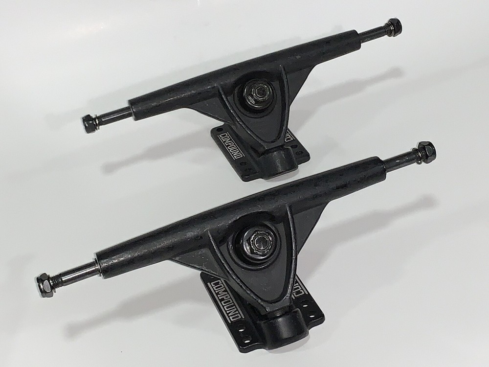 Compound 9.5" Reverse Longboard Cruiser Skateboard Trucks Black Pair Blemished