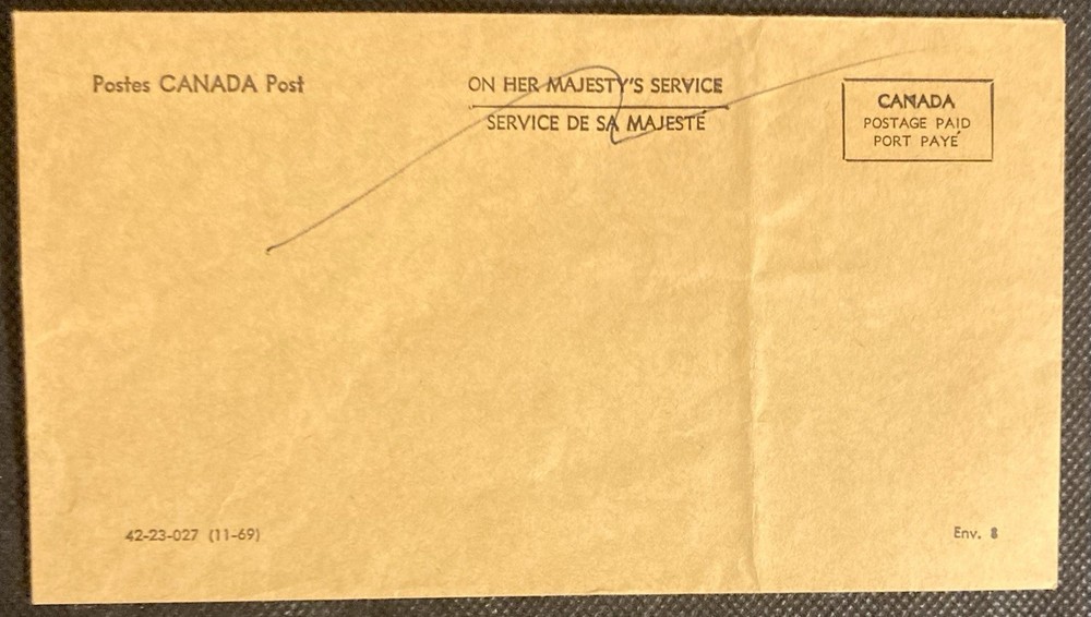 Canada 1969 Official Mail Envelope