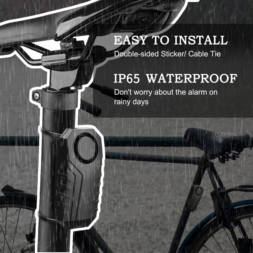 113dB Waterproof Bike Alarm with Motion Sensor & Remote Control - Ultimate Se...