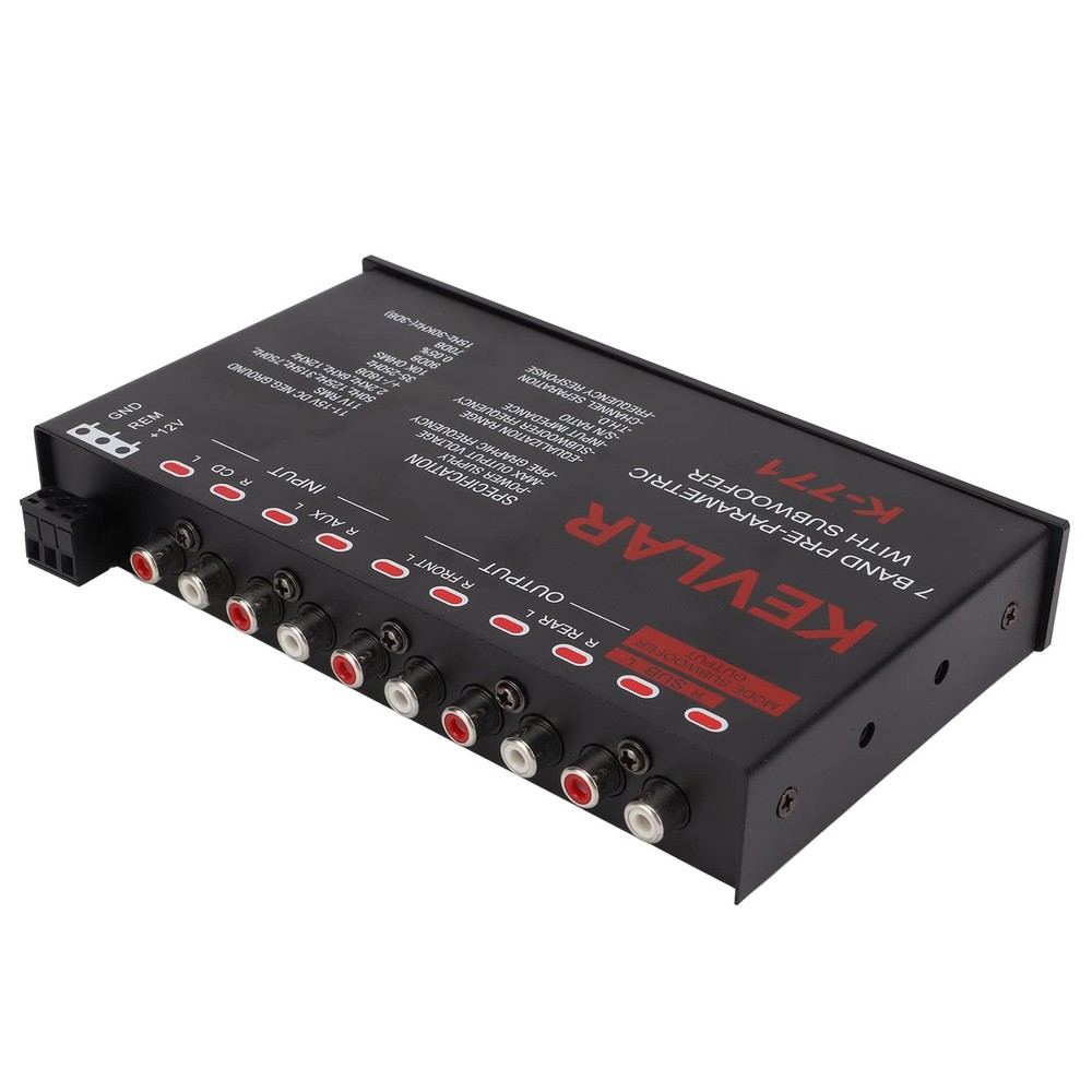 Car Audio Equalizer, Low Pass 7 Band Car Graphic Equalizer High Level Input EQ w