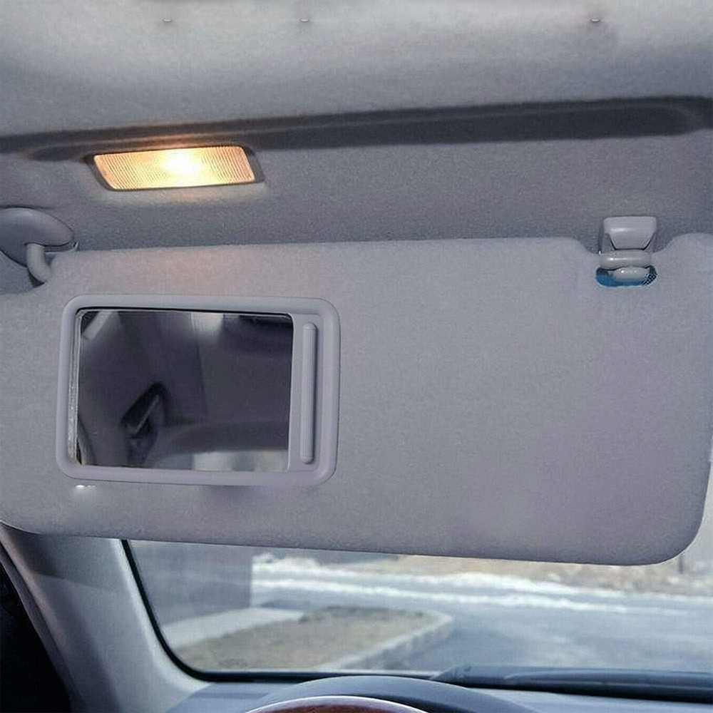 Dasbecan Front Left Driver Side Sun Visor with Vanity Light Left, gray