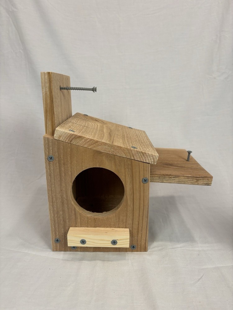 Cedar Backyard Squirrel House Nesting Box W Food & Bedding - Fully Installed Box