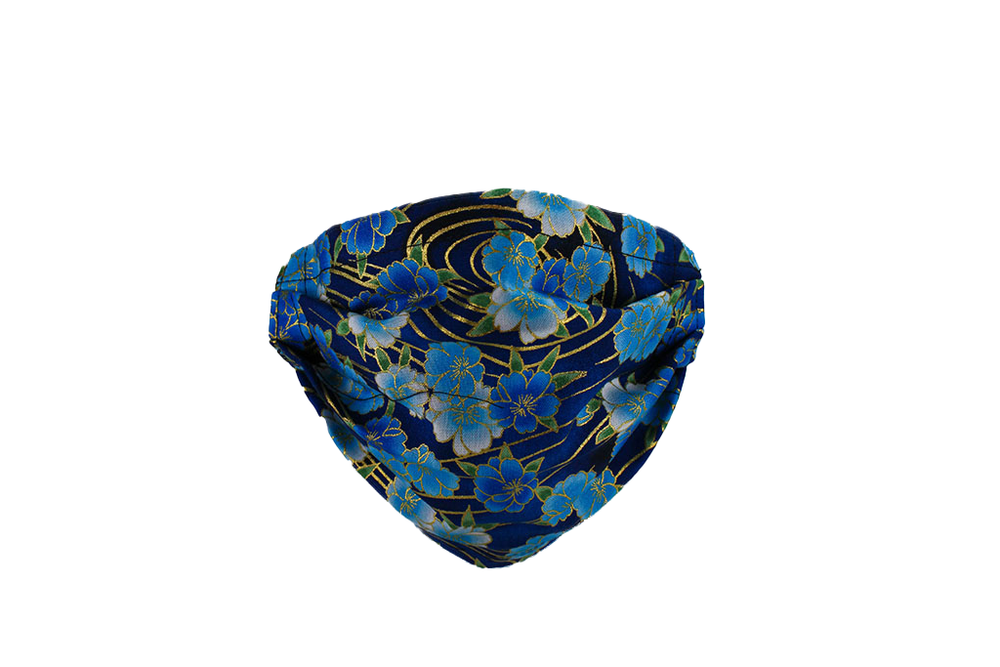 Blue Floral Face Mask