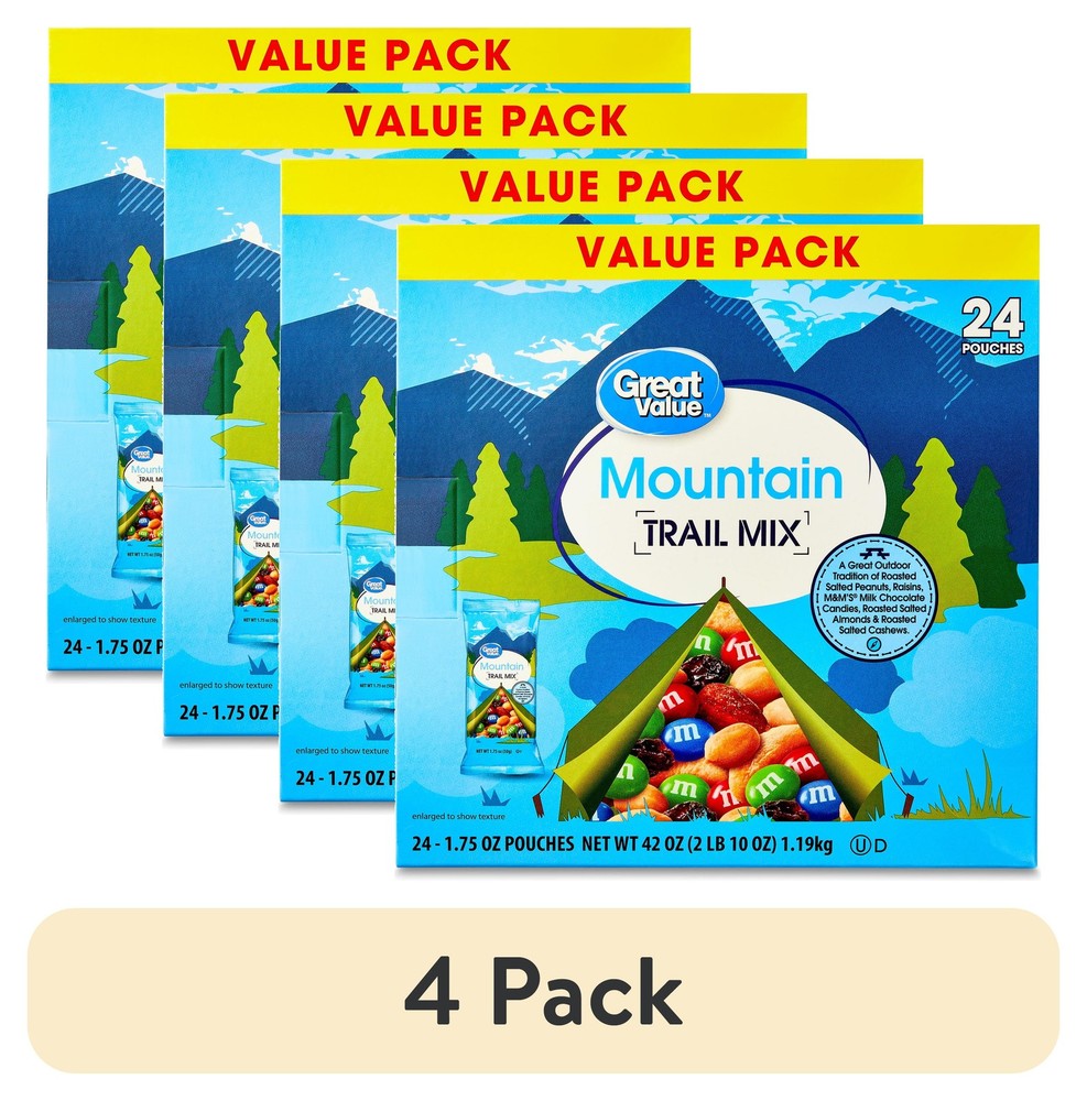 New Great Value Mountain Trail Mix, 1.75 oz, 24 Count