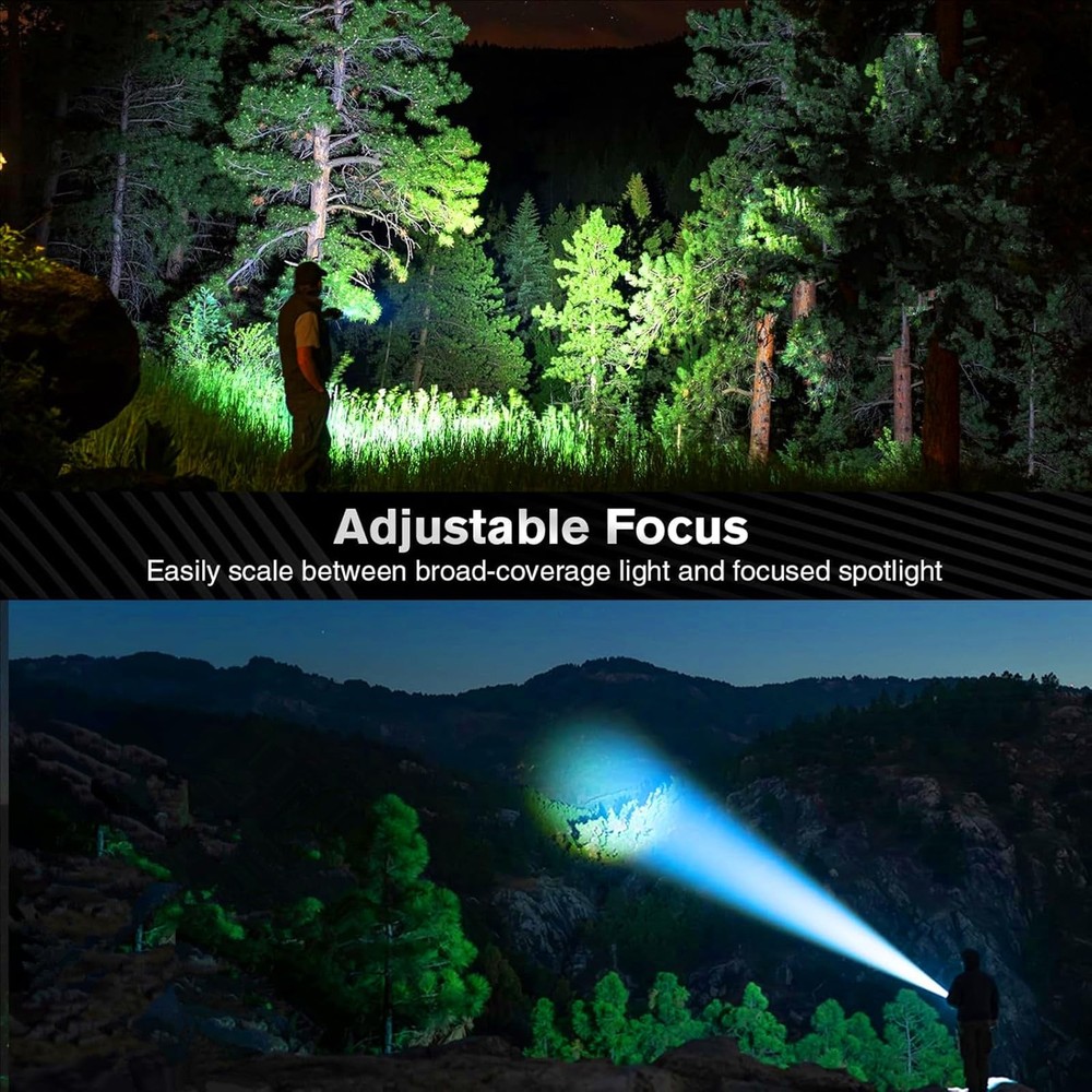 Flashlights Rechargeable,Super Bright High Lumens Flash Light,5 Modes Black
