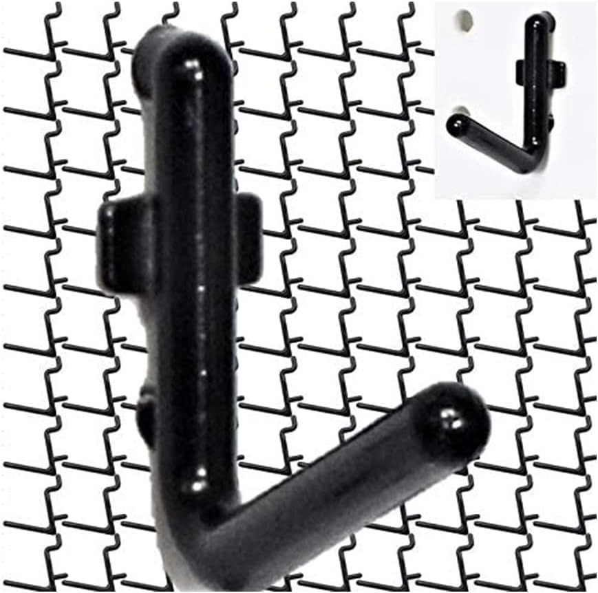 100 Black L-Style Pegboard Hooks with for Max Storage