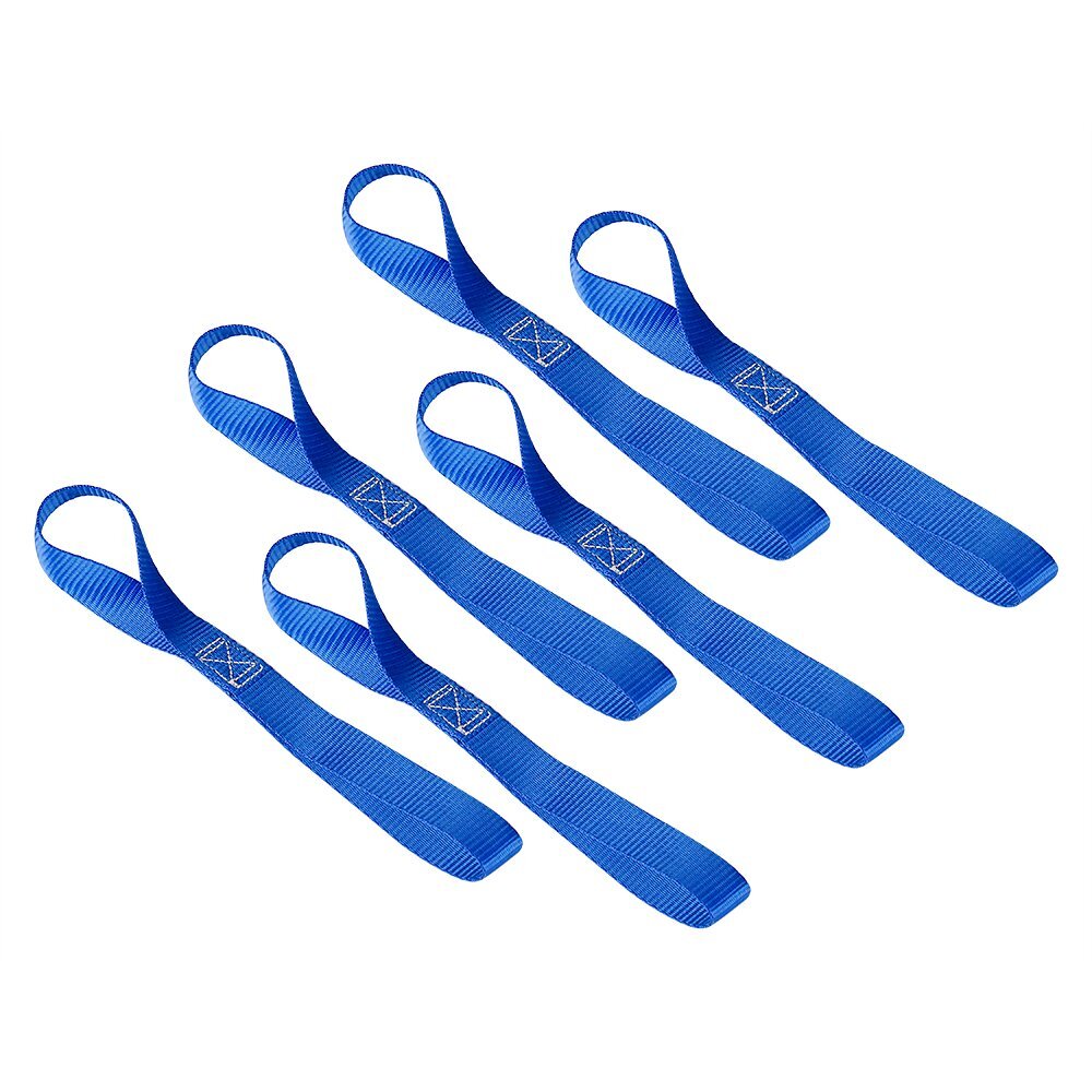6Pack Soft Loop Tie Down Straps Blue for Motorcycle Snowmobile Towing Cargo ATV