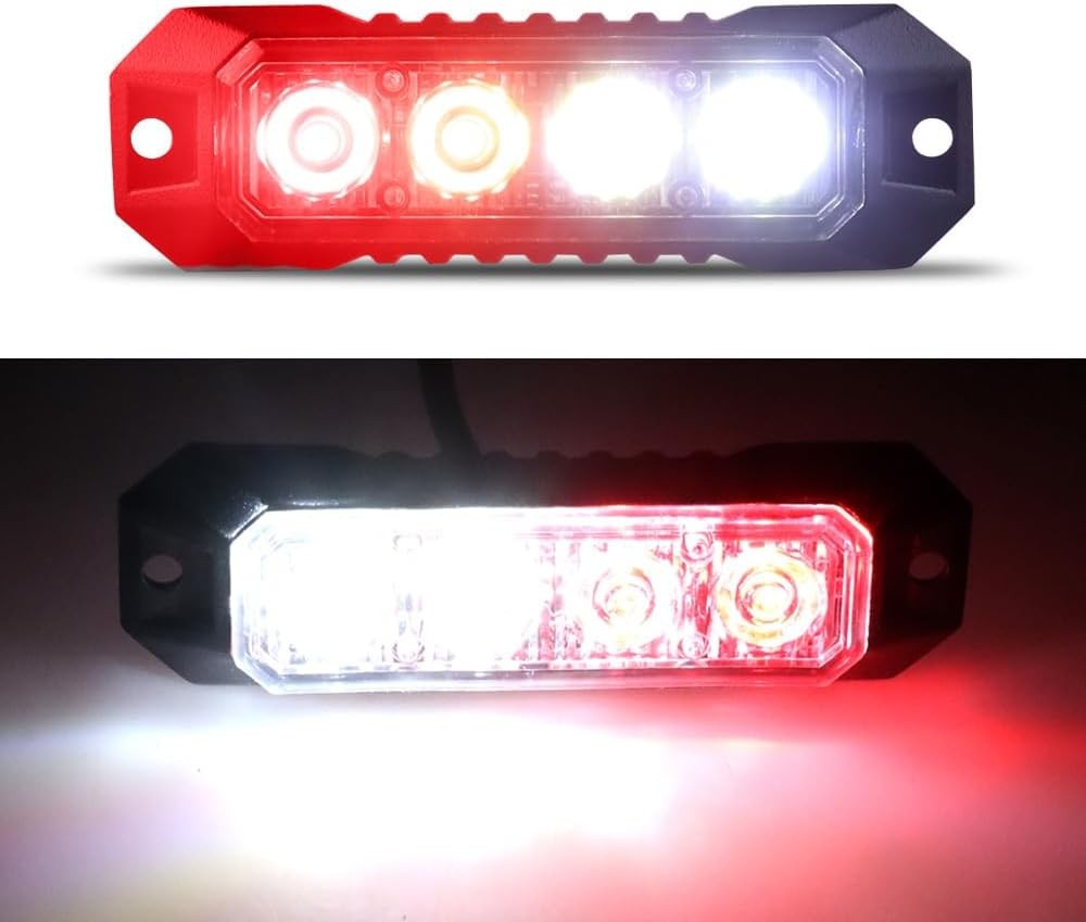 LED Grille Mount Emergency Strobe Lights Red White