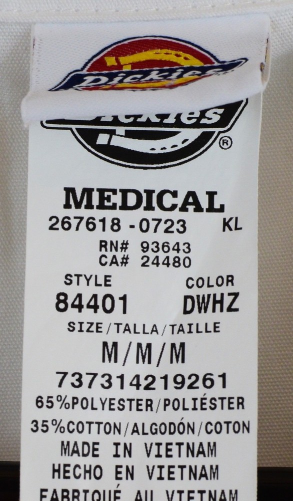Dickies Womens Lab Coat White Size Medium