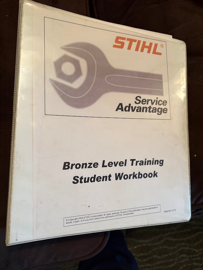 Stihl Instruction Manuals for Service Techs Bronze & Silver Training Workbooks