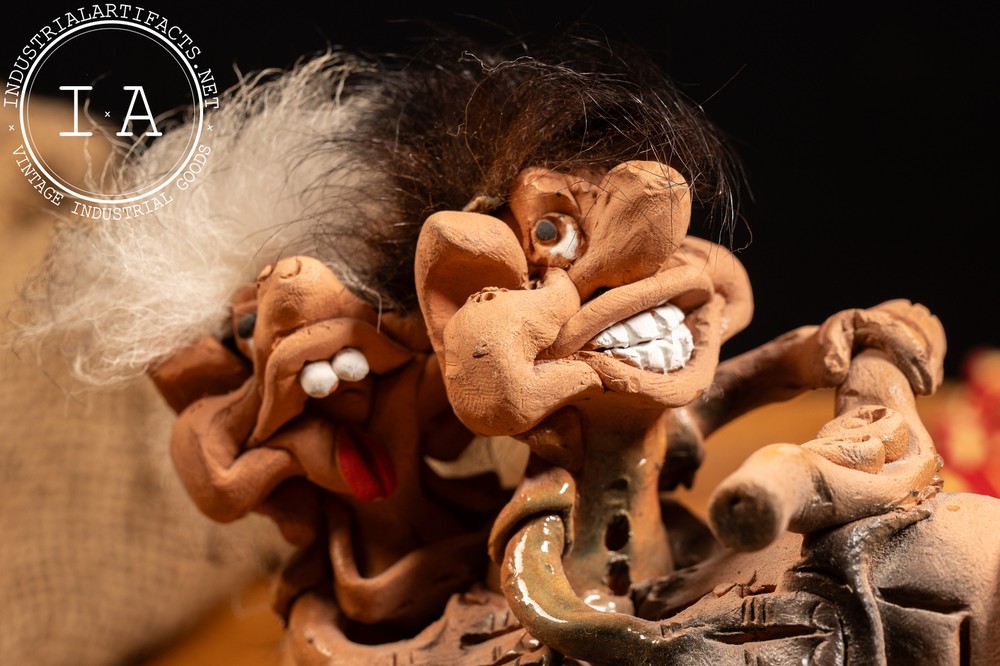 Vintage Bizarre Clay Motorcycle Figure