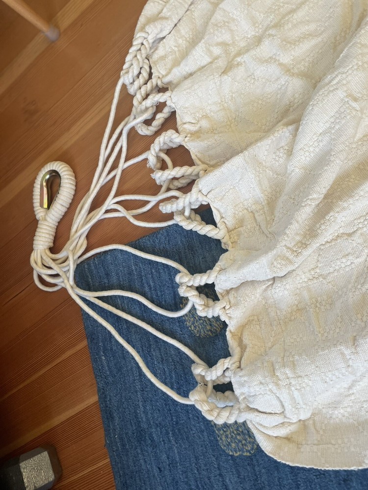 Boho Off-white/Cream Cotton Double Hammock Patterned Fabric 58” Wide