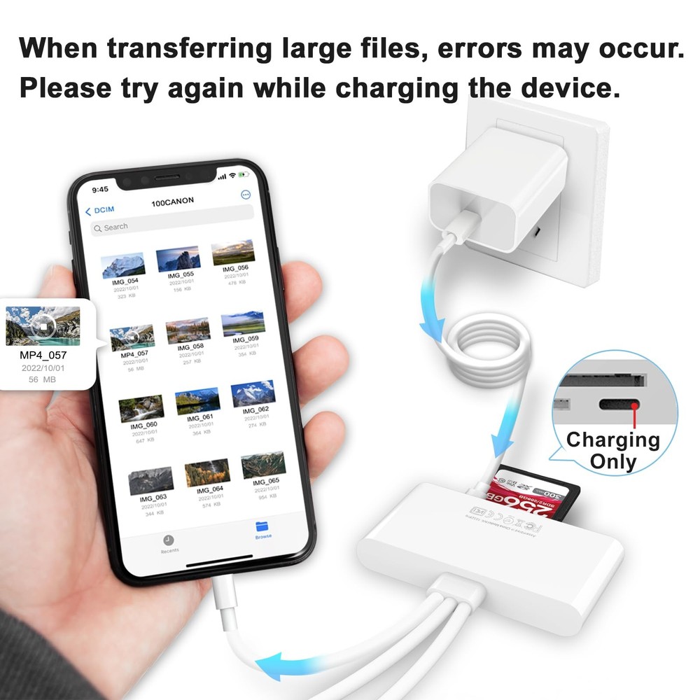 5-in-1 Memory Card Reader, USB OTG Adapter & SD Reader for white