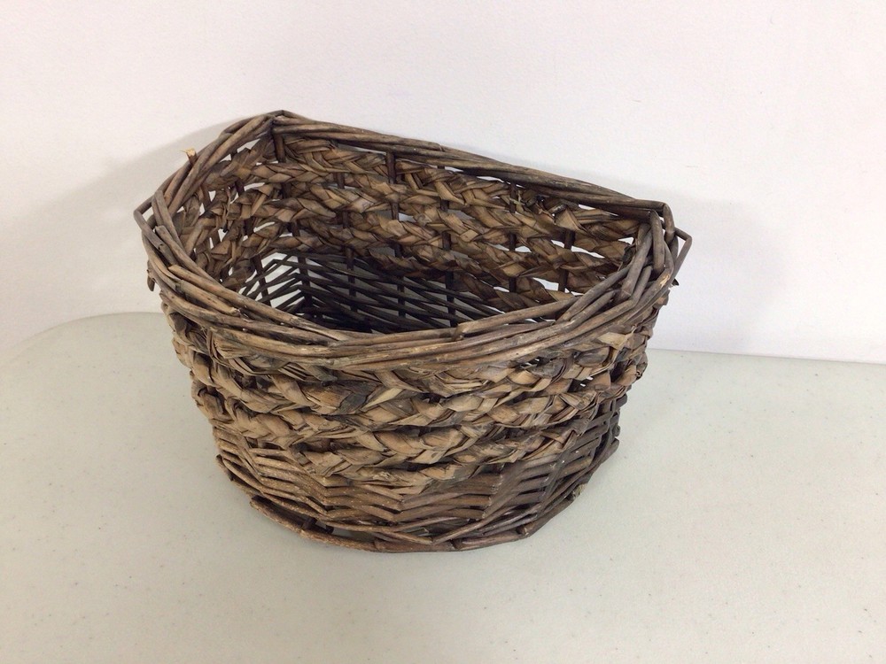 Vintage Bicycle Basket Brown Wicker