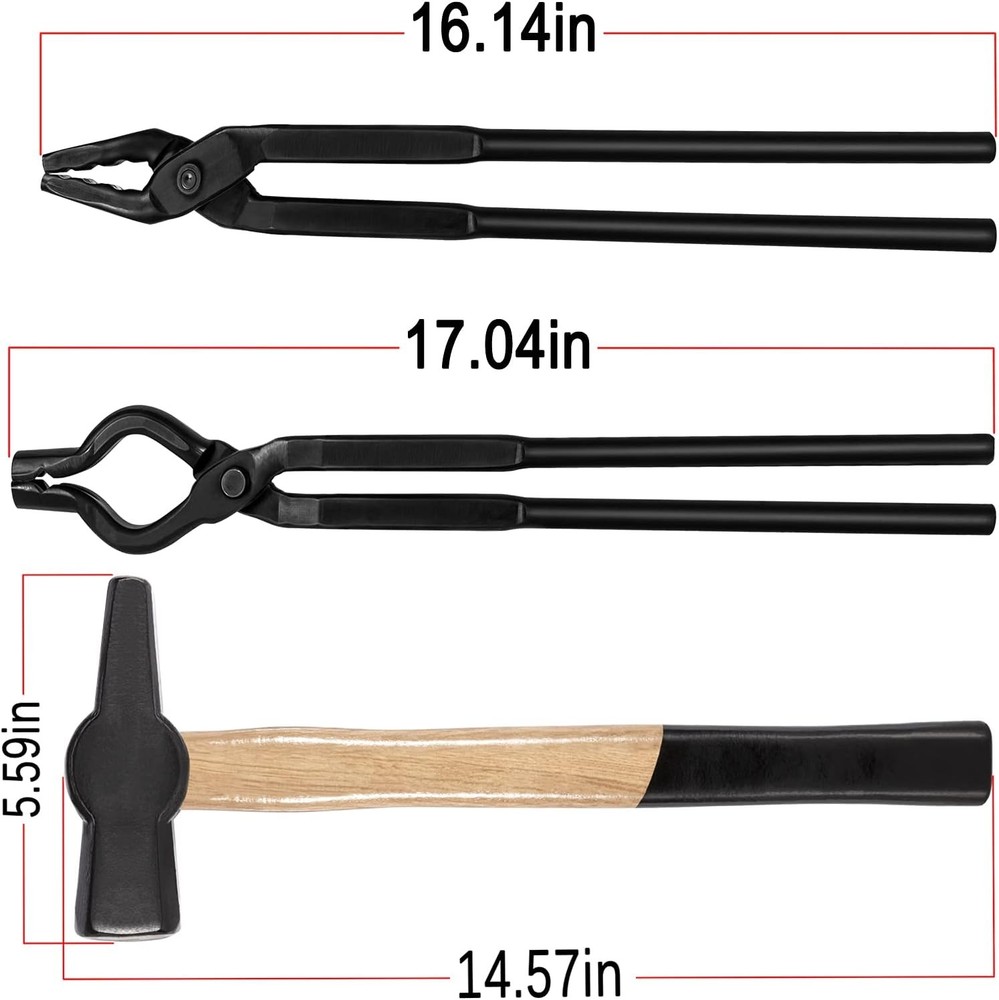 BLACKSMITH HAMMER & FORGE TOOLS KIT - STARTER BEGINNER MAKING KNIFE KIT