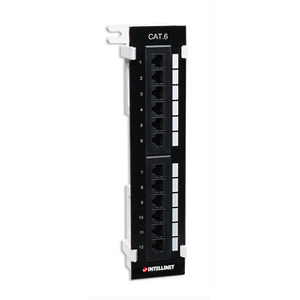 Intellinet 12 Port Cat6 Network Patch Panel Wall-Mount with 89D Bracket