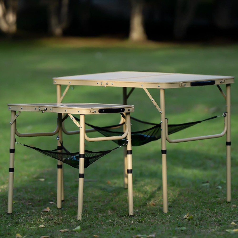 Folding Table 3FT Camping Table 2 Adjustable Height Lightweight Portable Alum...