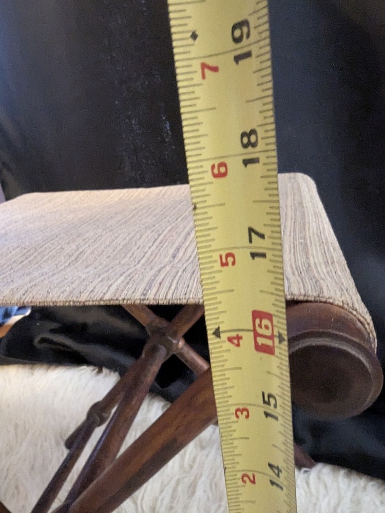 Antique Campaign Folding Stool Civil War Victorian