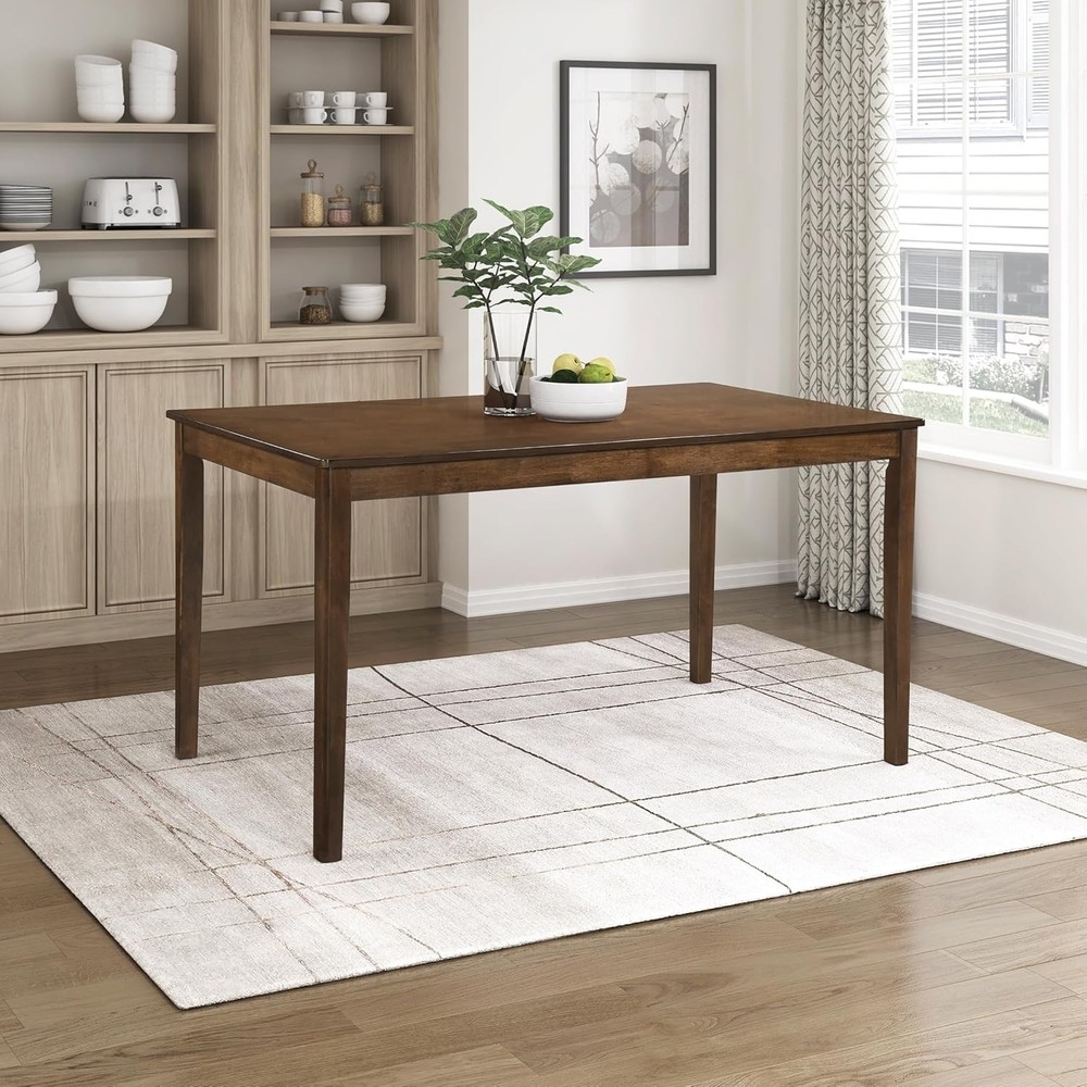 55.5" Dining Table 4 Modern Rectangular Dining Room Table Wood Dining Table