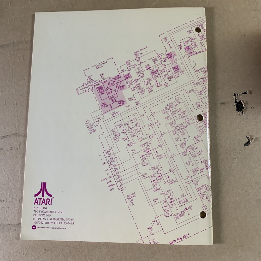 Original Atari TM/183 Disco 29” arcade video game manual