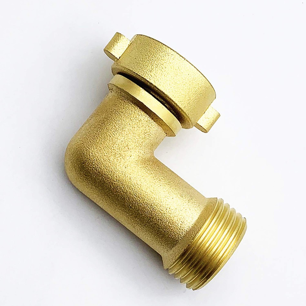 2 Pack Brass Garden Hose Elbow Connector, 90 Degree Solid 3/4 inch,