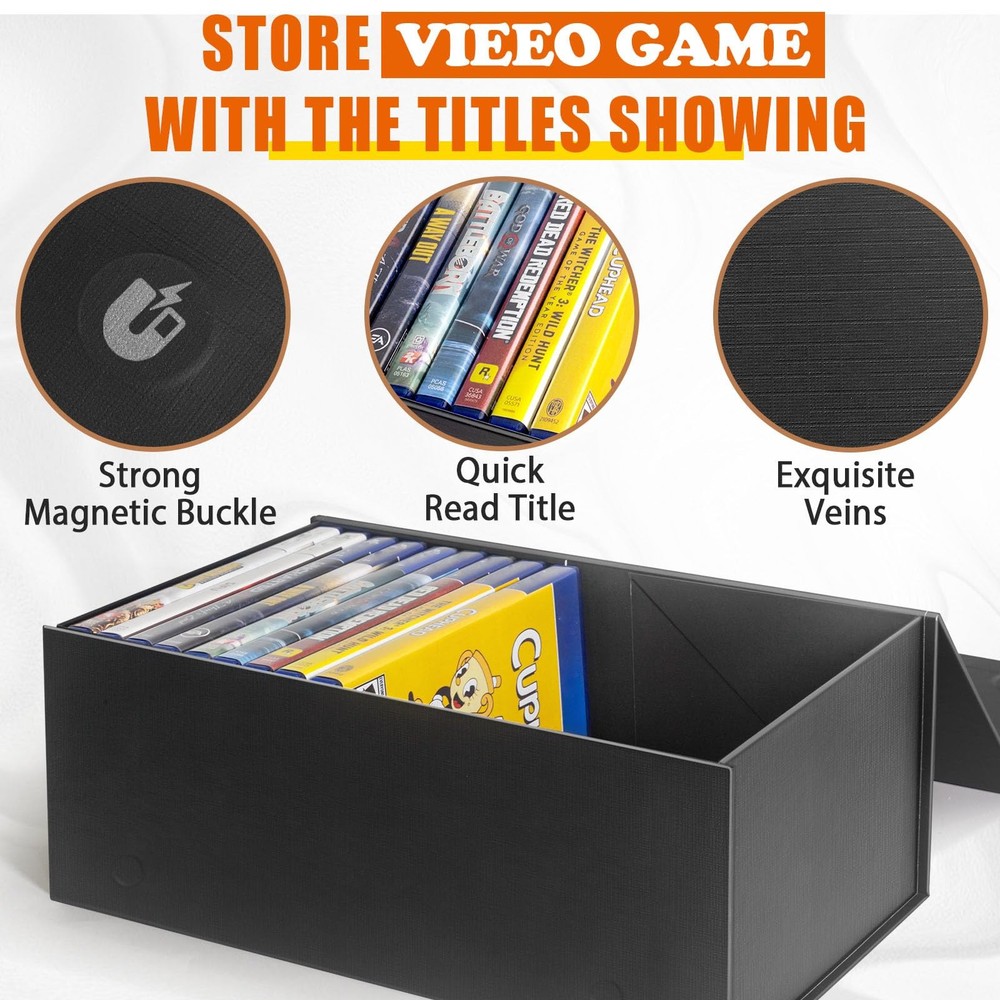 Video Game Storage Boxes, Blu-Ray Storage Boxes, Magnetic Video Game Box Prot...