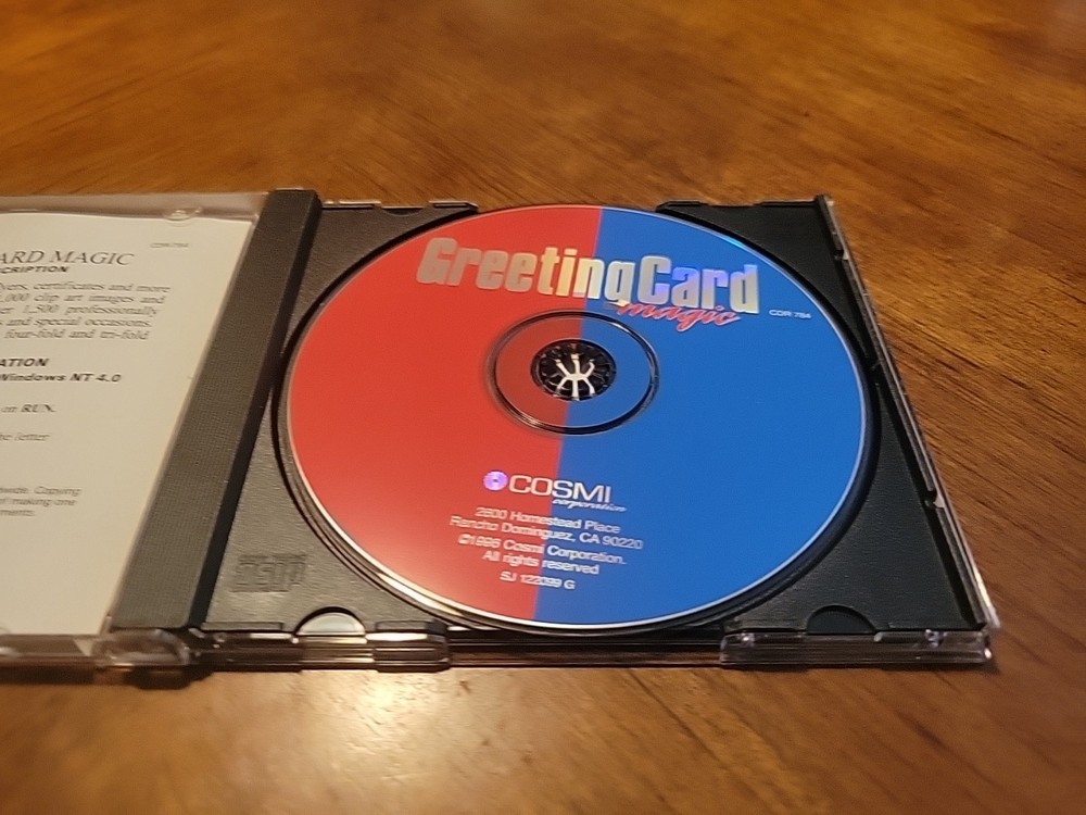 Swift Greeting Card Magic Windows 95 PC CD ROM - TESTED WORKS!