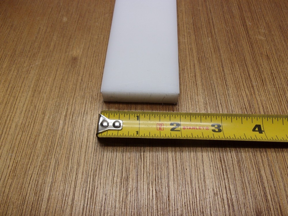 UHMW PE 1/2" X 2" X 8" White Opaque Rectangular Flat Bar Stock USASealing