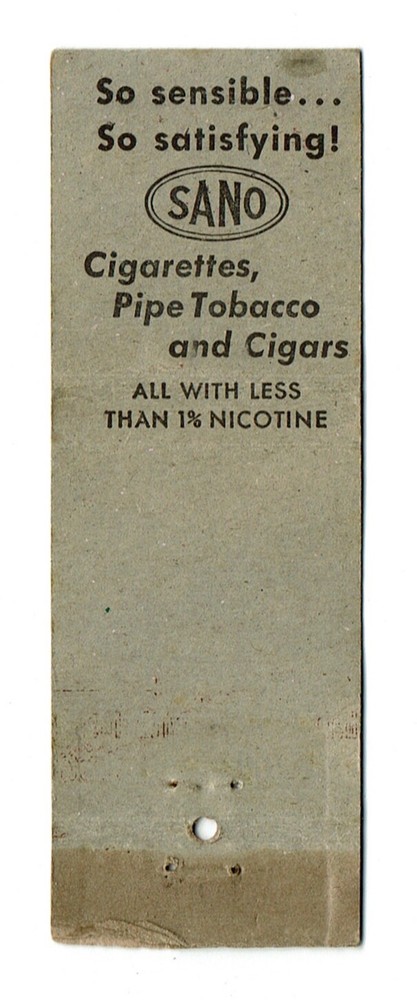 Sano Cigarettes Vintage Matchbook Cover
