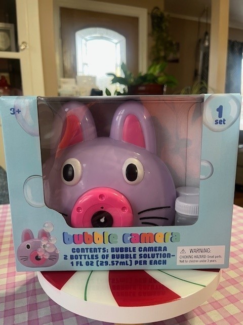 New Purple Bunny Bubble Camera Kids Toy Bubble Machine