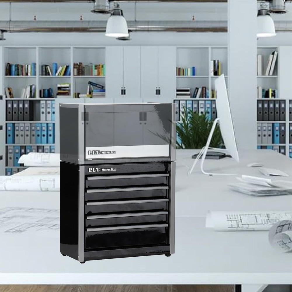 Elegant Black 5-Drawer Tool Case - Lightweight and Versatile Storage Solution