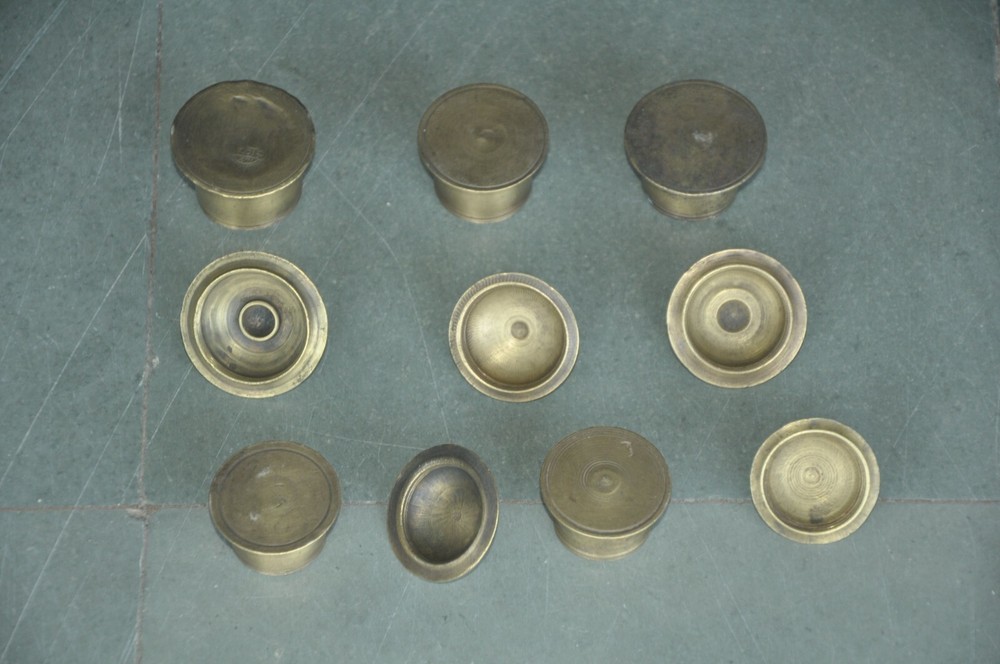 5 Pc Vintage Brass Handcrafted Fine Quality Different Pill/Powder Boxes