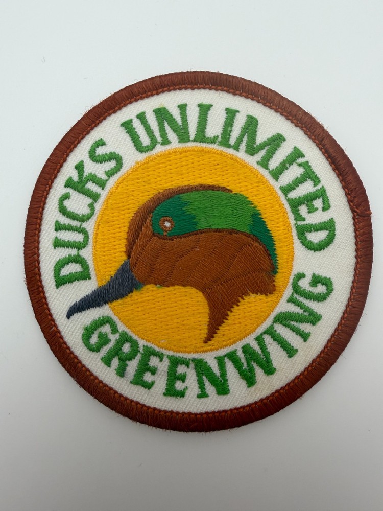 Ducks Unlimited Greenwing Brown White Yellow 3" Hat Patch