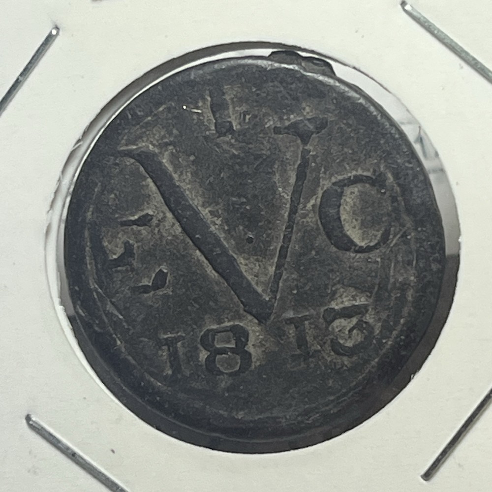 BRITISH EAST INDIES 1813 TIN JAVA DOIT DUIT #10 KM244