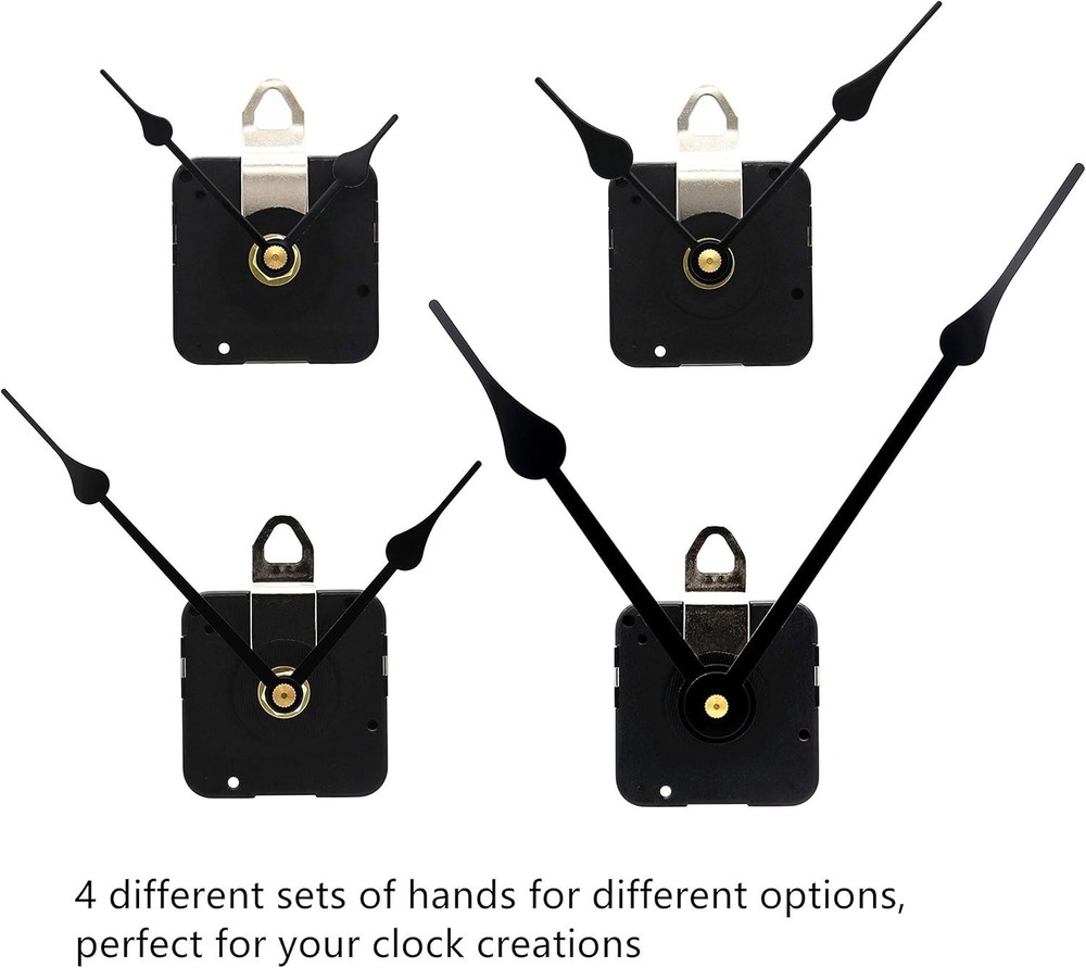 Modern Quartz Clock Movement Kit - Includes 4 Sets of Hands, Battery Powered