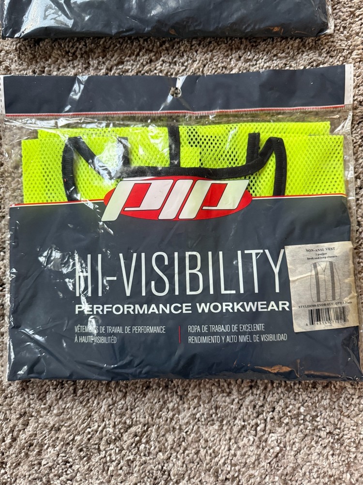 PIP 2 Hi-Visibility Performance Workwear vests one pocket hook and loop closure