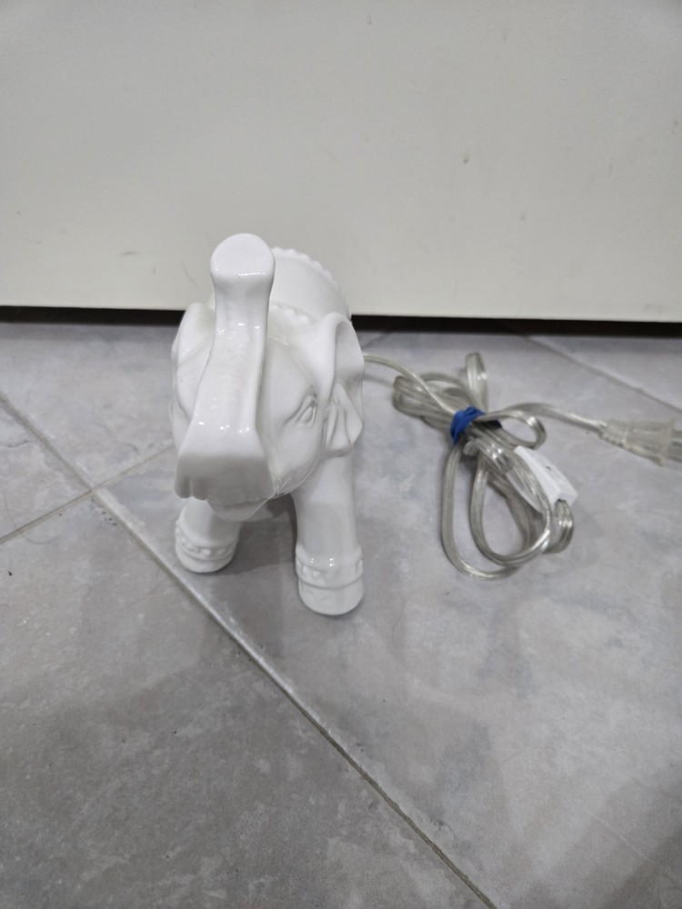White Ceramic Elephant Night Light Tested Works