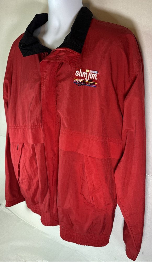 NASCAR Branded Red Slim Jim Wind Breaker Size Large