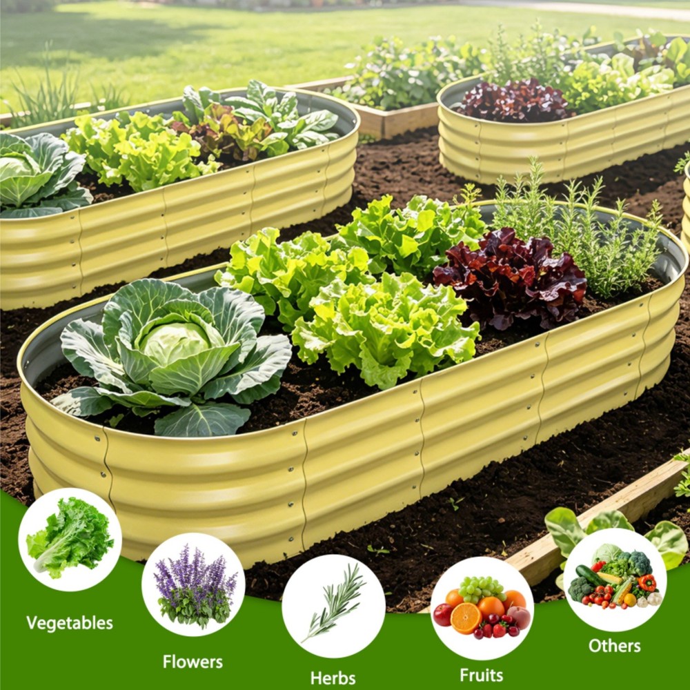 Open Bottom Drainage Raised Planter Box 6X3FT Weather Resistant Backyard Use NEW