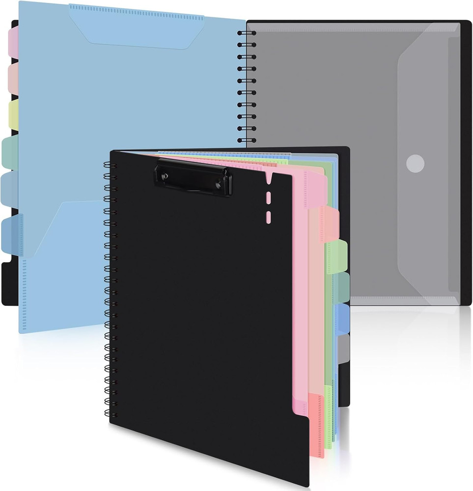 Clipboard with Folder Organizer, 12 Pockets Project Organizer - Refillable Li...