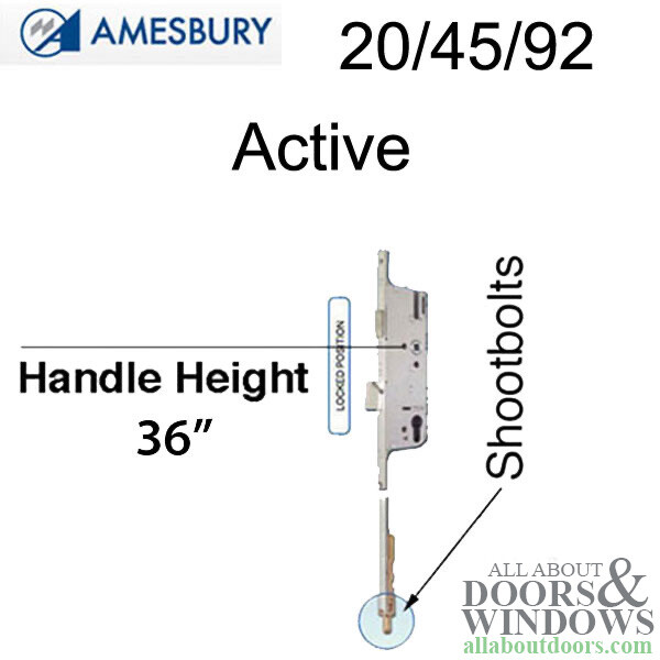 Amesbury American Multipoint Lock P2000 20mm Faceplate Active Lower Assembly