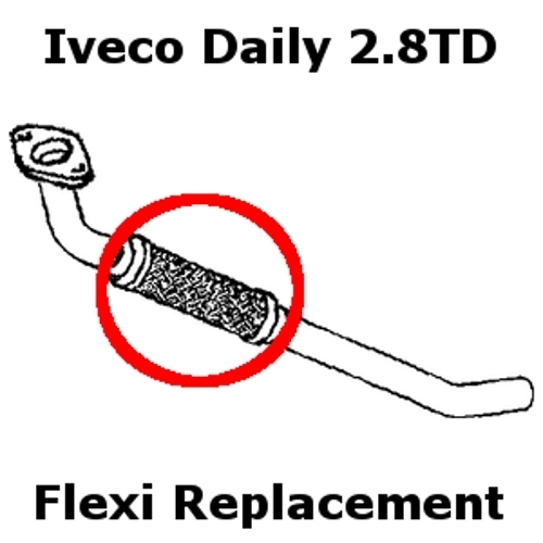 Iveco Daily 2.8 1999-2006 Exhaust Replacement Flex Flexi For Front Pipe