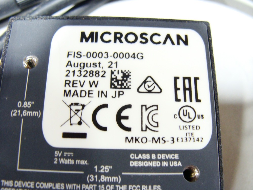 New Sealed Microscan Omron MS-3 Laser Fixed Angle Barcode Scanner FIS-0003-0004G