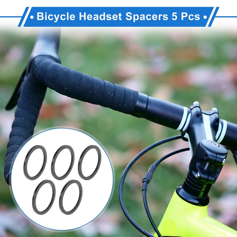 Handlebar Spacers 2mm 28.6mm 1-1/8" Black 2pcs